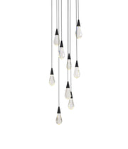 Amora 20" 9-Light Round Crystal Pendant in Black And Clear