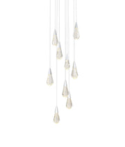 Amora 20" 9-Light Round Crystal Pendant in Chrome And Clear
