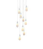 Amora 20" 9-Light Round Alabaster Pendant in Chrome And Frosted White