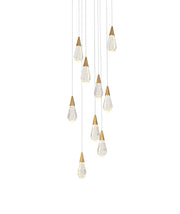 Amora 20" 9-Light Round Crystal Pendant in Satin Gold And Clear