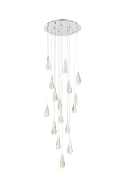 Amora 28" 16-Light Round Pendant in Chrome And Clear