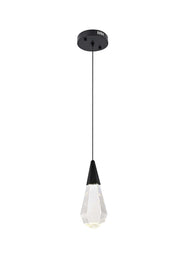 Amora 5" Mini Pendant in Black And Clear