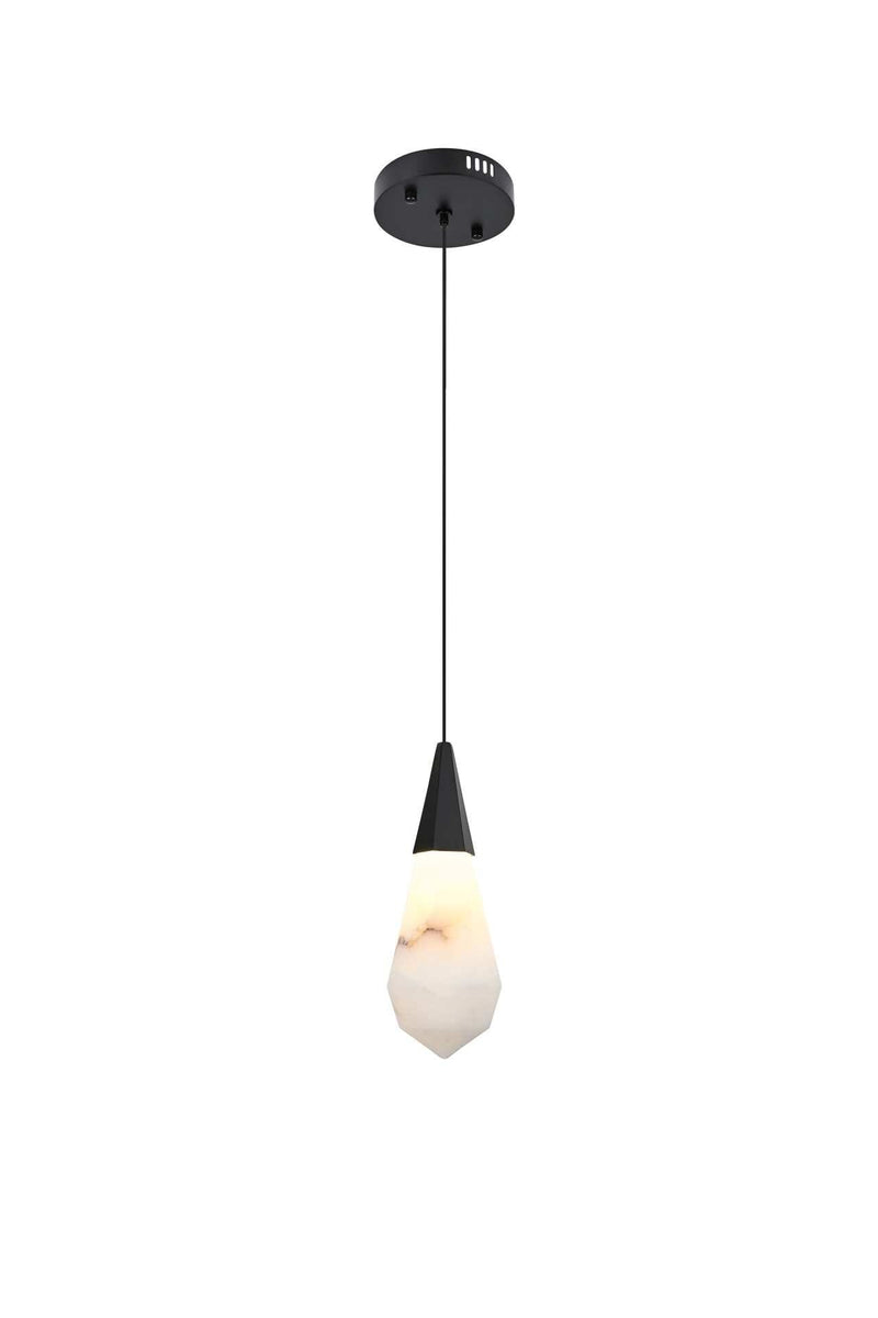 Amora 5" Mini Pendant in Black And Frosted White
