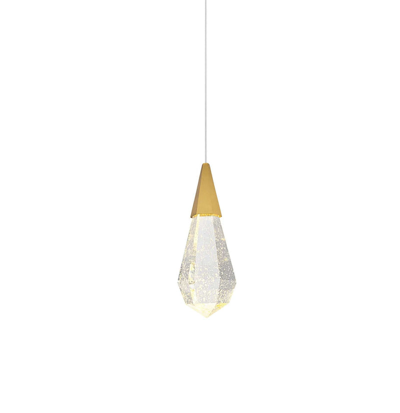 Amora 5" Mini Pendant in Satin Gold And Clear