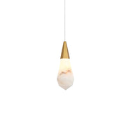 Amora 5" Mini Pendant in Satin Gold And Frosted White