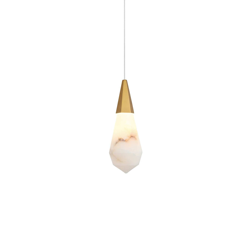 Amora 5" Mini Pendant in Satin Gold And Frosted White