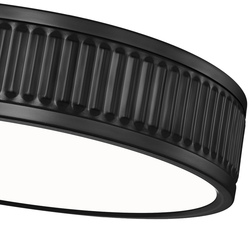 Stari 1 Light 12.75" Flush Mount in Matte Black