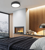 Stari 1 Light 12.75" Flush Mount in Matte Black in a room setting