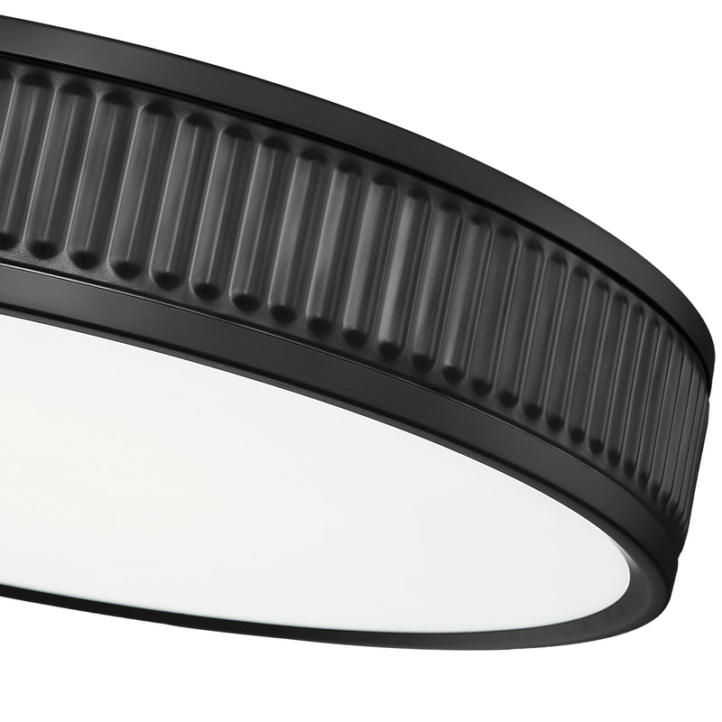 Stari 1 Light 16.75" Flush Mount in Matte Black