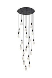 Amora 32" 20-Light Chandelier in Black And Clear