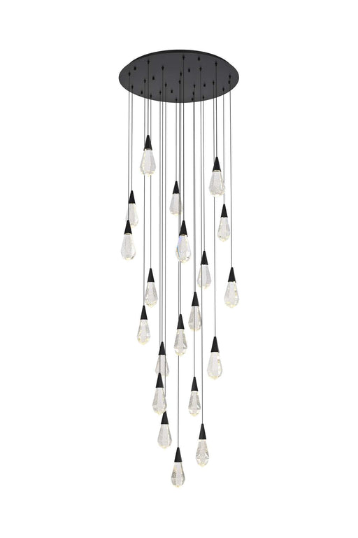 Amora 32" 20-Light Chandelier in Black And Clear