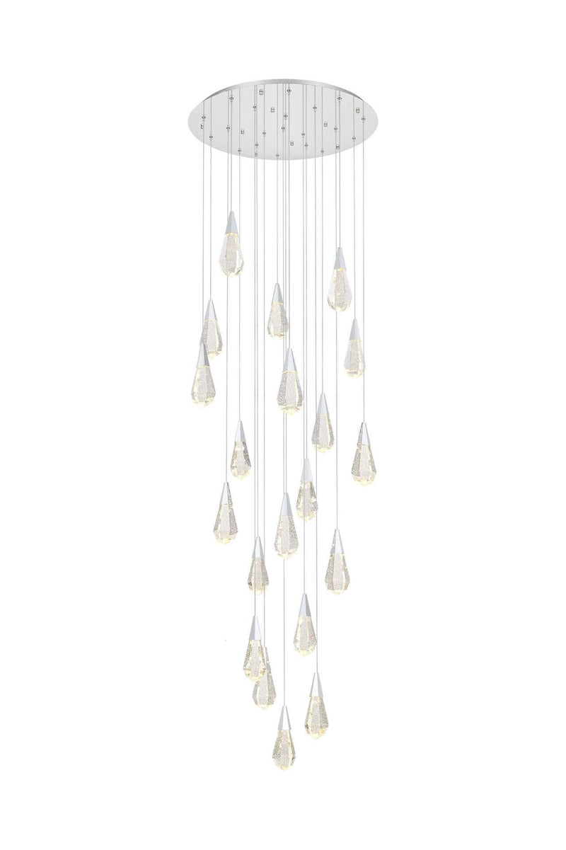 Amora 32" 20-Light Chandelier in Chrome And Clear