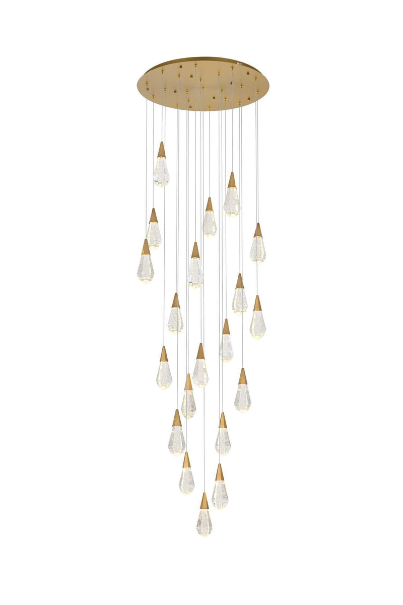 Amora 32" 20-Light Chandelier in Satin Gold And Clear