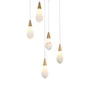 Amora 16" 5-Light Square Alabaster Pendant in Satin Gold And Frosted White