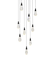 Amora 20" 9-Light Square Crystal Pendant in Black And Clear