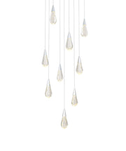 Amora 20" 9-Light Square Crystal Pendant in Chrome And Clear