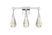 Amora 20" 3-Light Bath Vanity Light in Chrome And Clear
