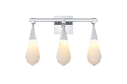 Amora 20" 3-Light Bath Vanity Light in Chrome And Frosted White