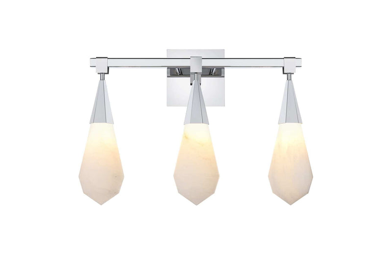 Amora 20" 3-Light Bath Vanity Light in Chrome And Frosted White