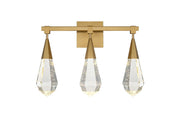 Amora 20" 3-Light Bath Vanity Light in Satin Gold And Clear