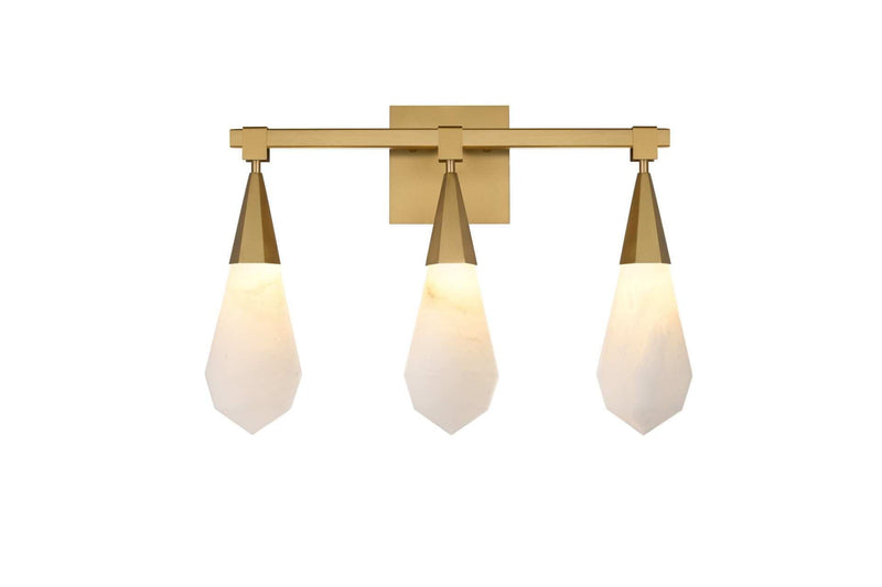Amora 20" 3-Light Bath Vanity Light in Satin Gold And Frosted White