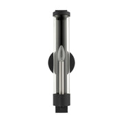 Castleton Tall ADA Wall Sconce in Black with Brushed Nickel Candle