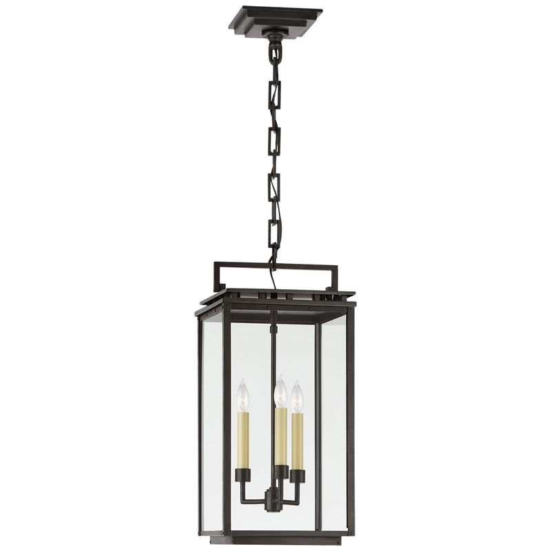 Cheshire Medium 3-Light Outdoor Lantern Pendant in Aged Iron