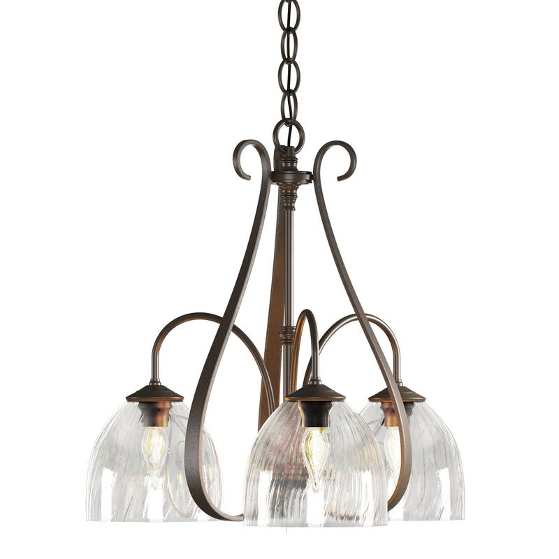 Sweeping Taper 3-Light 18.4" Chandelier in Bronze