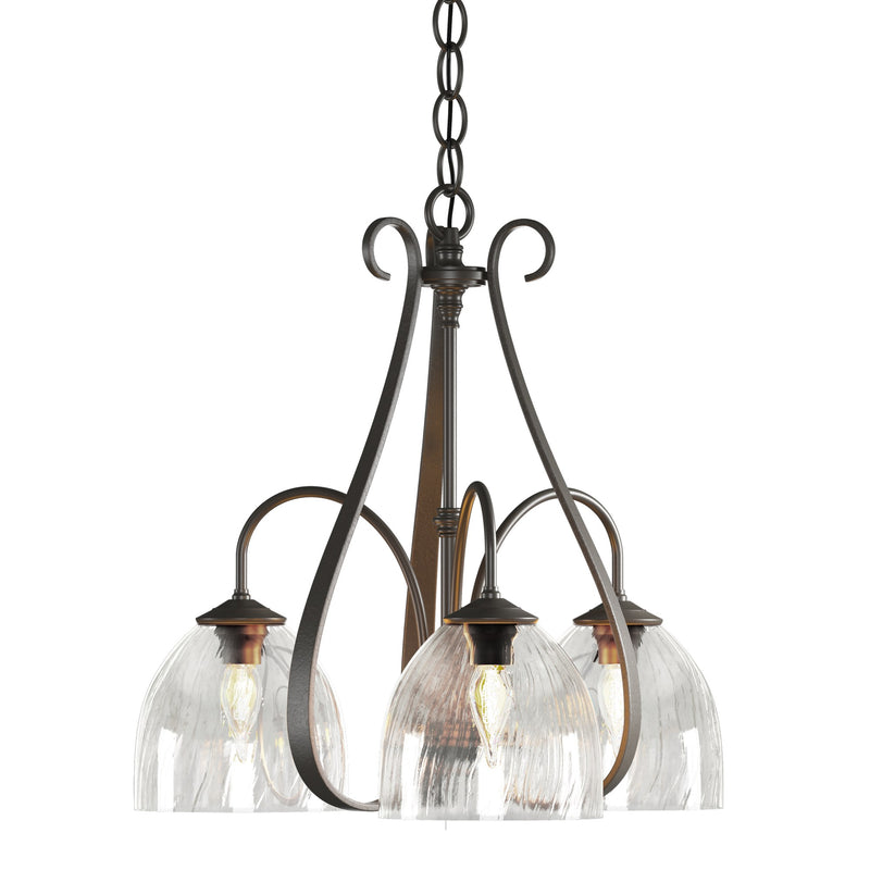 Sweeping Taper 3-Light 18.4" Chandelier in Dark Smoke