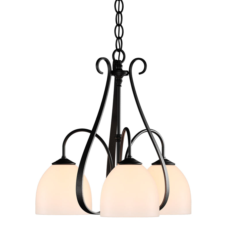Sweeping Taper 3-Light 18.4" Chandelier in Black
