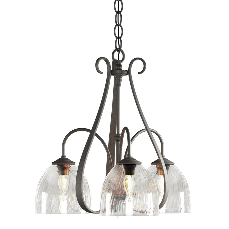 Sweeping Taper 3-Light 18.4" Chandelier in Natural Iron