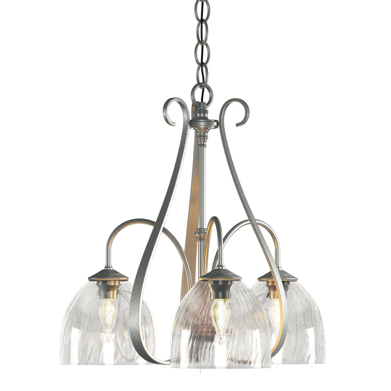 Sweeping Taper 3-Light 18.4" Chandelier in Vintage Platinum