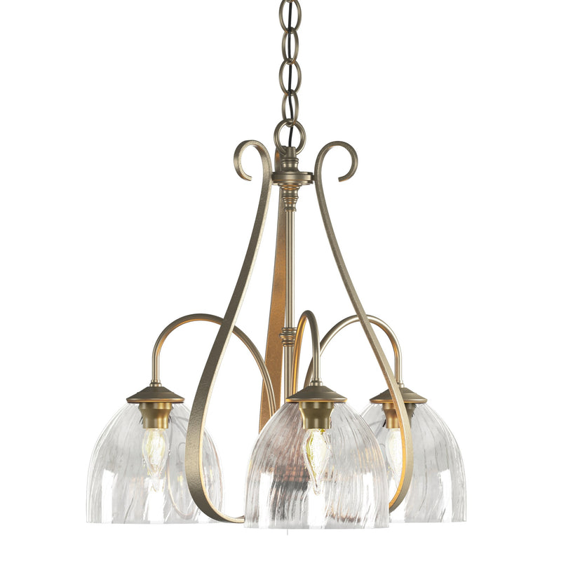 Sweeping Taper 3-Light 18.4" Chandelier in Soft Gold