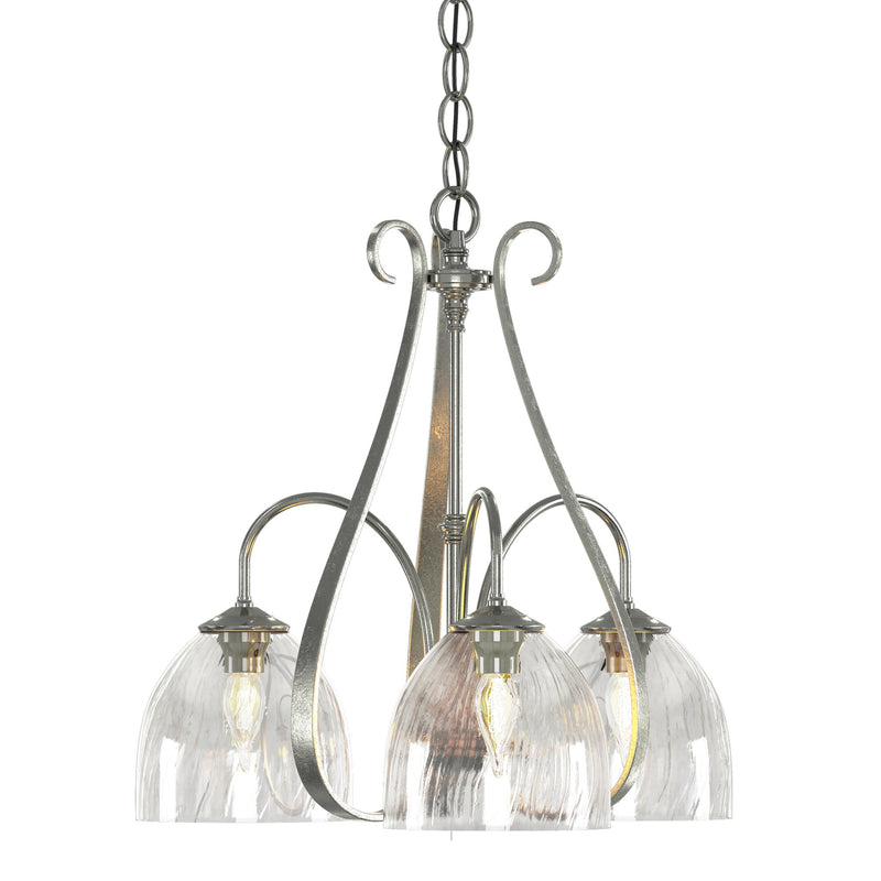 Sweeping Taper 3-Light 18.4" Chandelier in Sterling