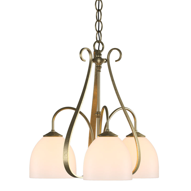 Sweeping Taper 3-Light 18.4" Chandelier in Modern Brass