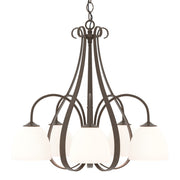 Sweeping Taper 5-Light 24" Chandelier in Bronze