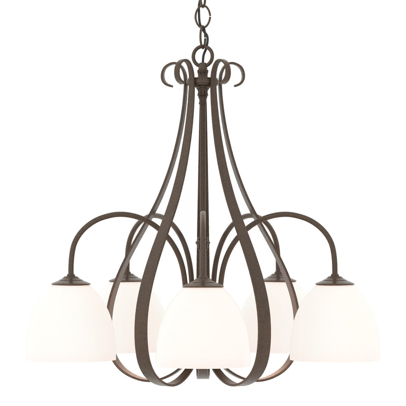 Sweeping Taper 5-Light 24" Chandelier in Bronze