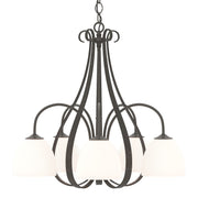 Sweeping Taper 5-Light 24" Chandelier in Dark Smoke