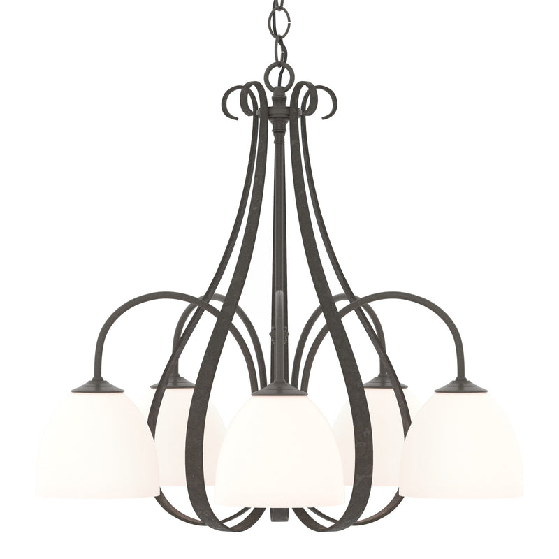 Sweeping Taper 5-Light 24" Chandelier in Dark Smoke