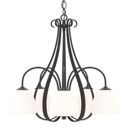 Sweeping Taper 5-Light 24" Chandelier in Black
