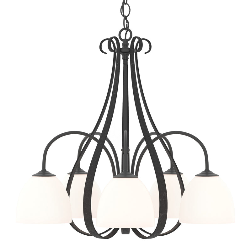 Sweeping Taper 5-Light 24" Chandelier in Black