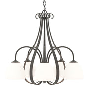 Sweeping Taper 5-Light 24" Chandelier in Natural Iron