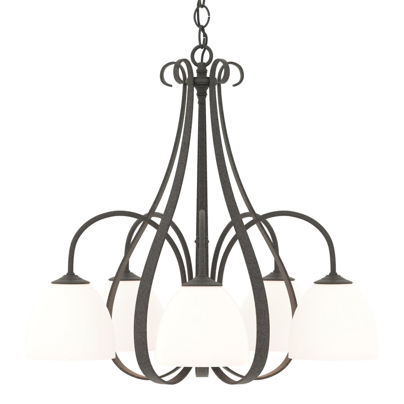 Sweeping Taper 5-Light 24" Chandelier in Natural Iron