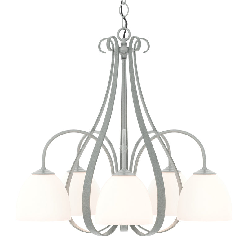 Sweeping Taper 5-Light 24" Chandelier in Vintage Platinum