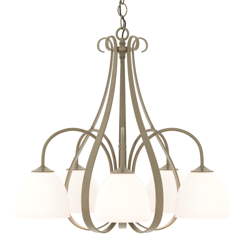 Sweeping Taper 5-Light 24" Chandelier in Soft Gold