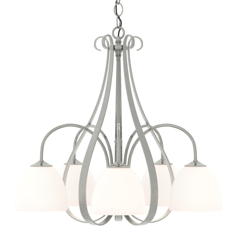 Sweeping Taper 5-Light 24" Chandelier in Sterling