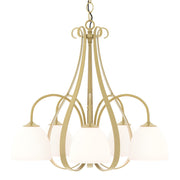 Sweeping Taper 5-Light 24" Chandelier in Modern Brass