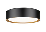 Kawan 1 Light 12" Flush Mount in Matte Black + Modern Gold