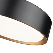Kawan 1 Light 12" Flush Mount in Matte Black + Modern Gold