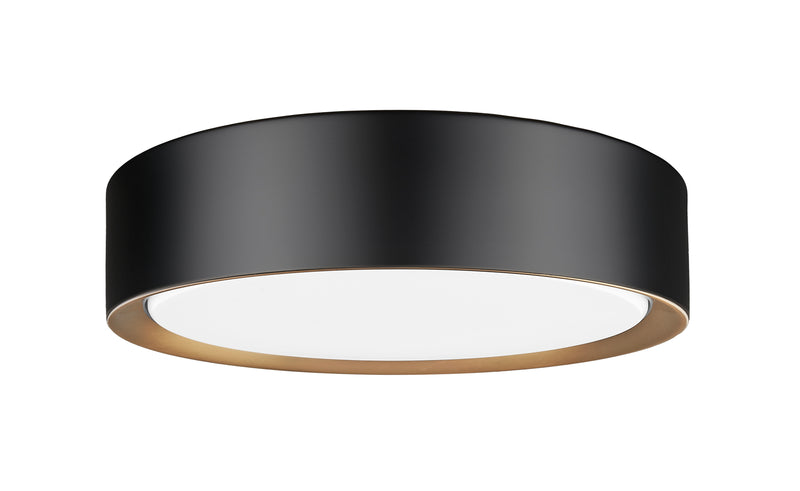 Kawan 1 Light 12" Flush Mount in Matte Black + Modern Gold